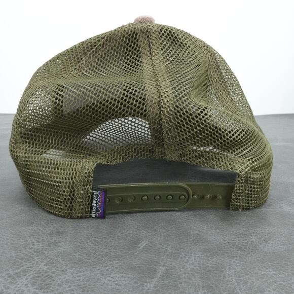 Patagonia Hat Cap Snap Back Khaki Green Trucker Mesh Trout Fitz Roy Embroidered - Picture 4 of 7